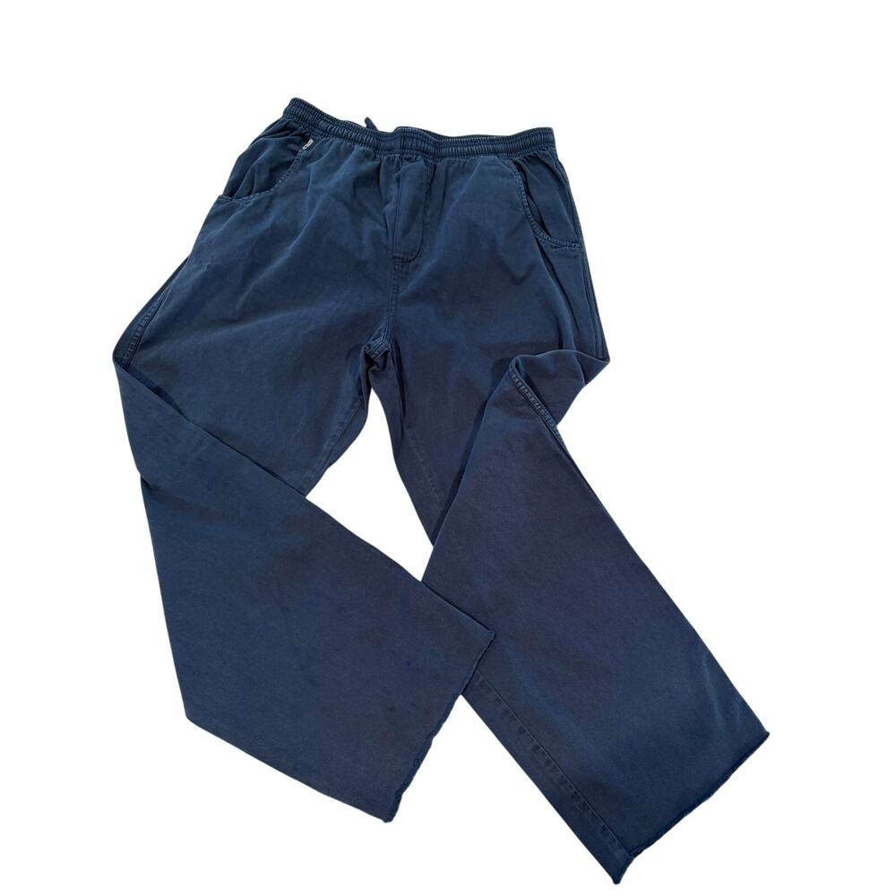 Crazy Shirts Hawaii Original Men's Lounge Pants L Navy Cotton 29" Inseam Raw Hem